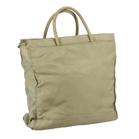 PRADA Tote Bag Nylon Beige Silver - Picture 1 of 12